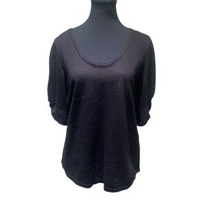 White House Black Market Black 3/4 Sleeve Top NWT M